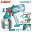 TOTAL Electric Paint Spray Gun 530W – Paint Sprayer 1000ml with Adjustable Spray & Dust Blower (TT45061)