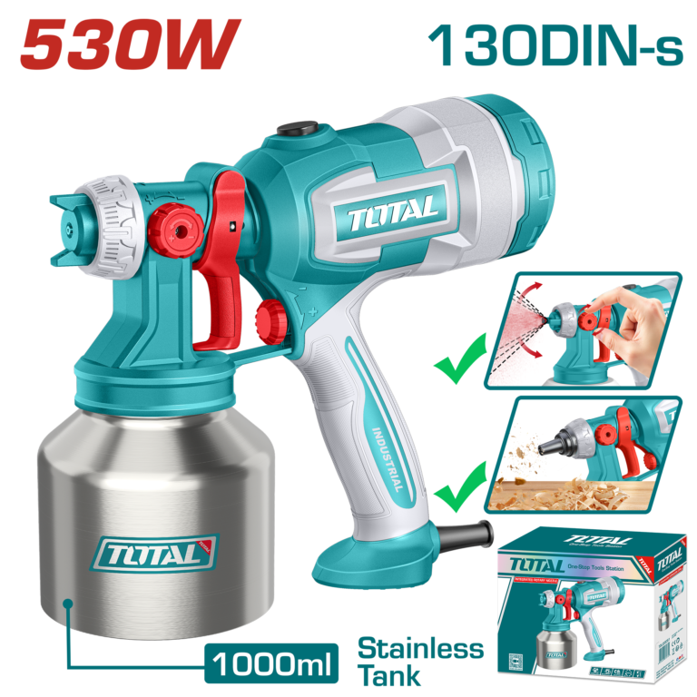 فرد رش دهان كهرباء 530 واط – خزان 1000 مل مع تحكم بالرش ووظيفة نفخ من توتال (TT45061)