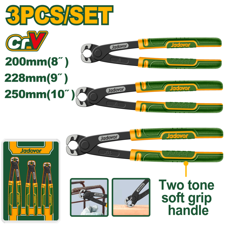 JADEVER 3 Pcs Rabbet Pliers Set – 8", 9", 10" Cr-V Pliers Set (JDPS8613)