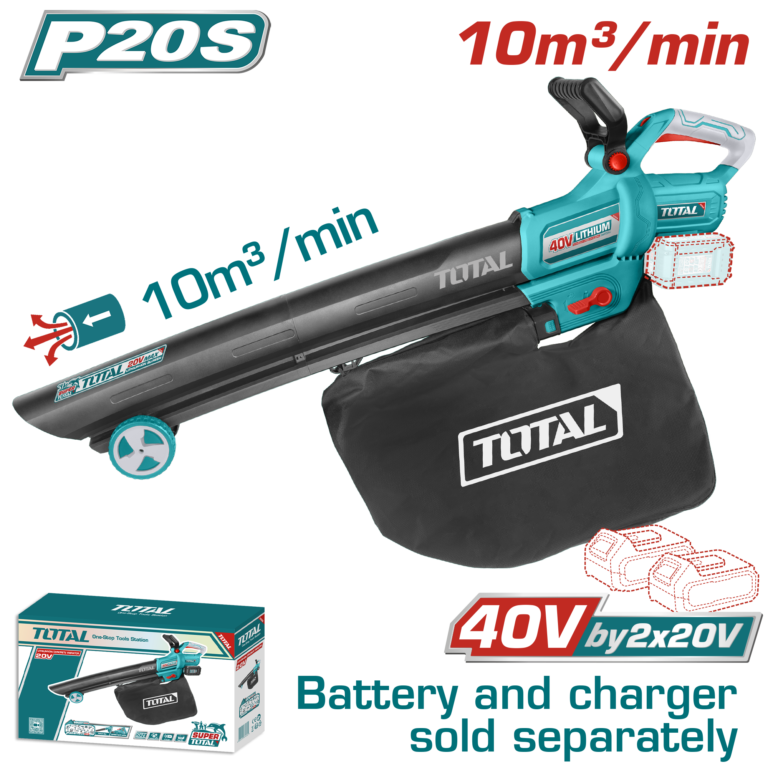 TOTAL 40V Cordless Aspirator Blower – 190km/h Air Speed with Vacuum Function (TABLI2003)