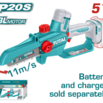 TOTAL Cordless Pruner Saw 20V – Brushless Mini Chain Saw 5" (TGSLI2056)