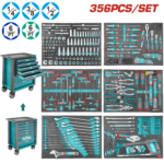 TOTAL 356 Pcs Tool Chest Set – Professional 7 Drawer Tool Cabinet with Complete Hand Tools (THPTCS73561)