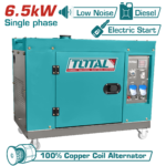 TOTAL Silent Diesel Generator 6.5kW – Single Phase Electric Start Generator (TP265001)