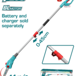 TOTAL 20V Cordless Pole Saw Brushless 8" – Long Reach Tree Pruning Saw (TPSLI2028)