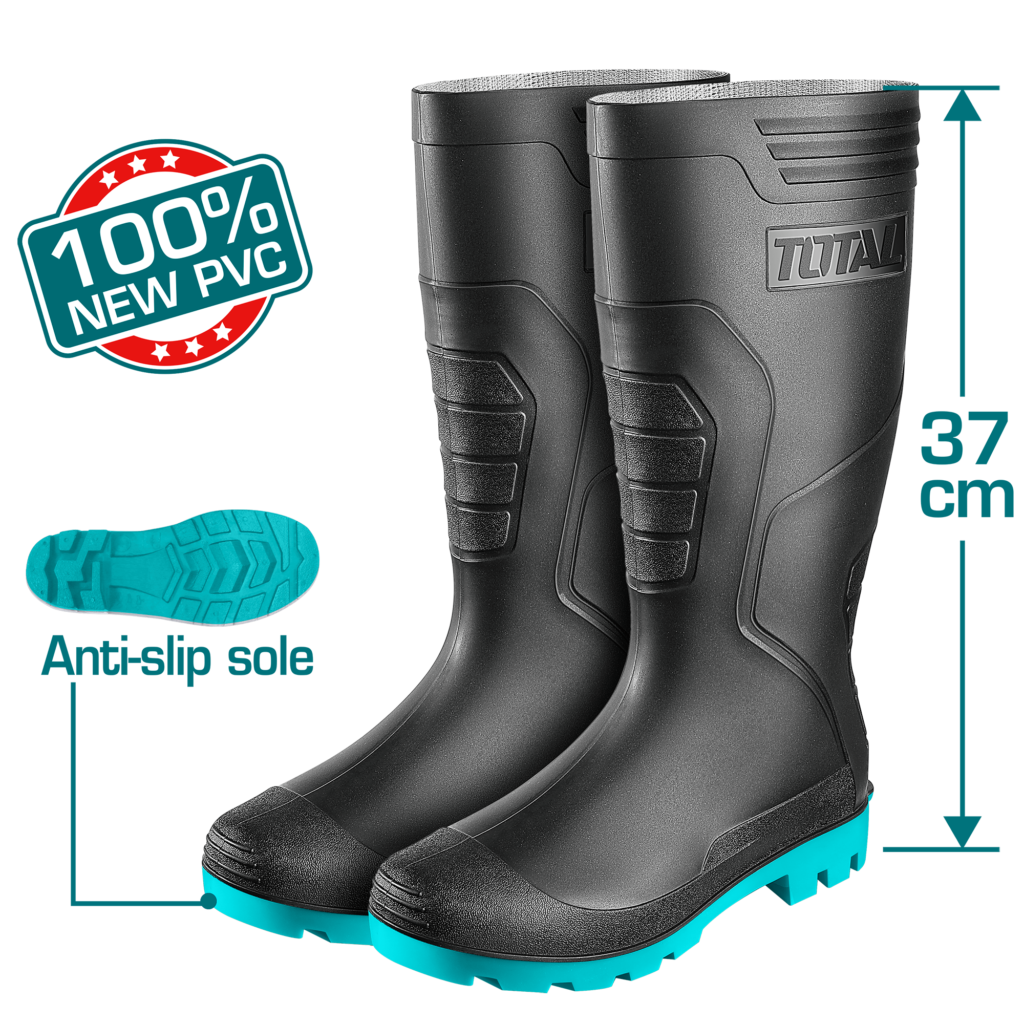 TOTAL Rain Boots – 100% Waterproof PVC Safety Boots (TSP308LYB)