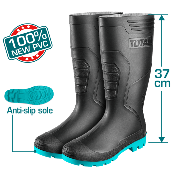 TOTAL Rain Boots – 100% Waterproof PVC Safety Boots (TSP308LYB)