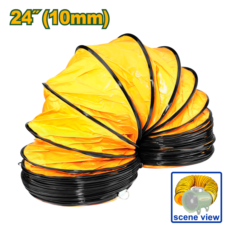بربيش تهوية دكت 24 إنش × 10 متر PVC – بربيش شفط وتهوية مرن من جادايفر (JDBPP1A24)