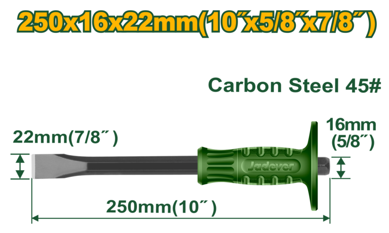 JADEVER Cold Chisel 22×16×250mm – Heat Treated Carbon Steel Chisel (JDCC1301)