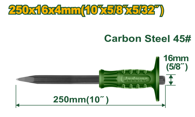 JADEVER Concrete Chisel 4×16×250mm – Heat Treated Masonry Chisel (JDCC1303)
