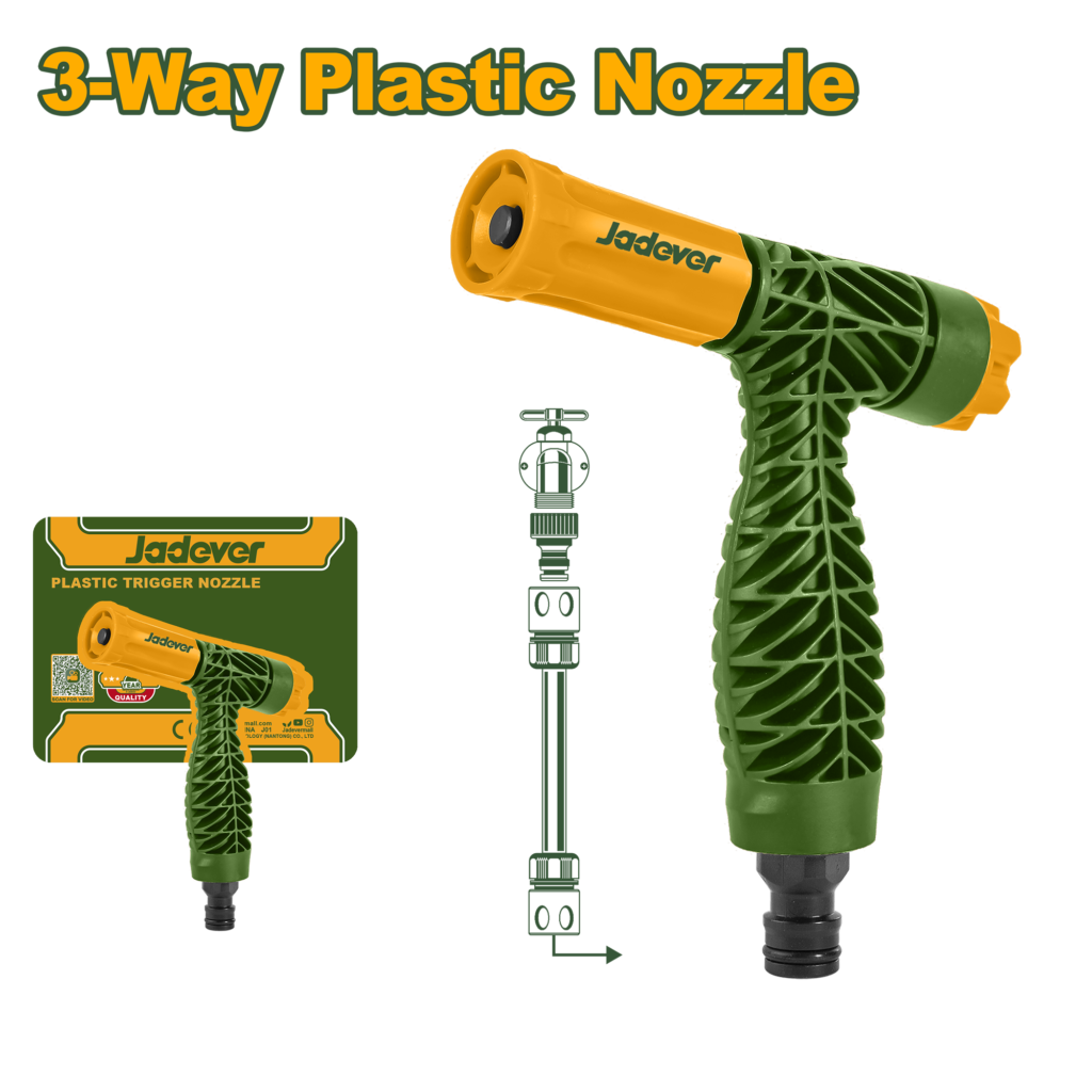 JADEVER Plastic Trigger Nozzle – 2-in-1 Adjustable Garden Spray Nozzle (JDNE7E34)