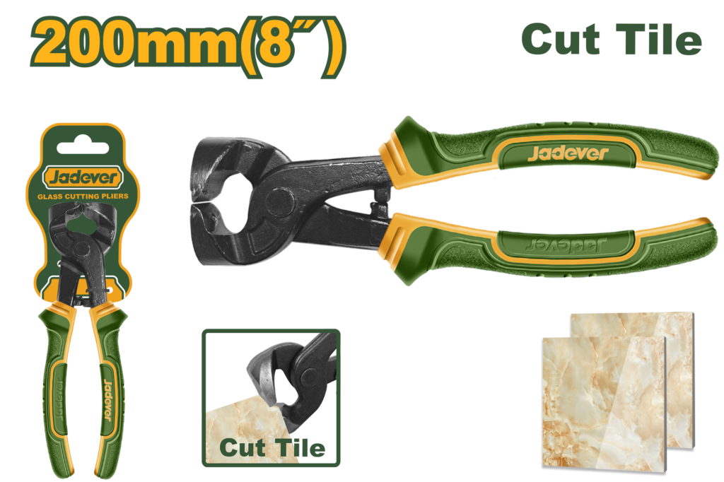 JADEVER Glass Cutting Pliers 8" | 200mm – Professional Glass Breaking Pliers (JDPL0C01)