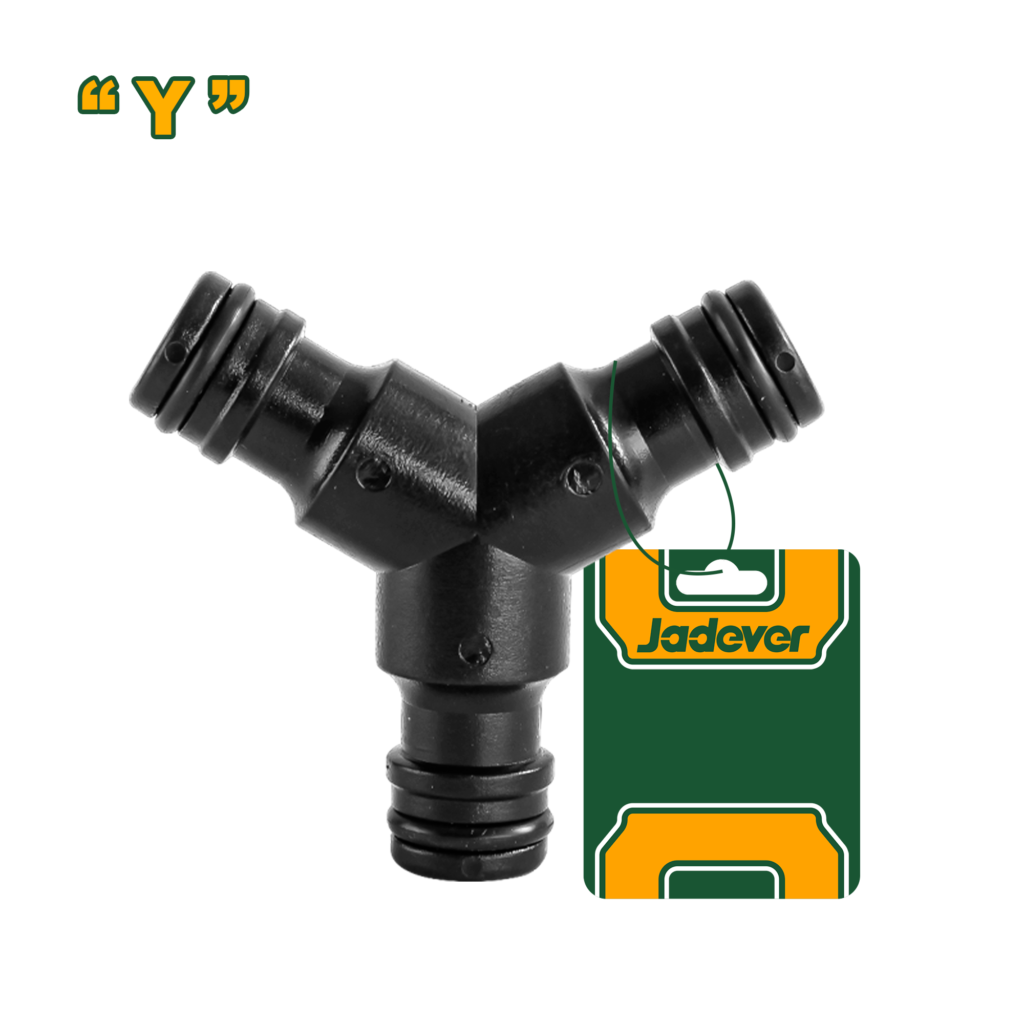 JADEVER Plastic Y Hose Connector – 3-Way Garden Hose Splitter with Quick Connect (JDQC7E34)