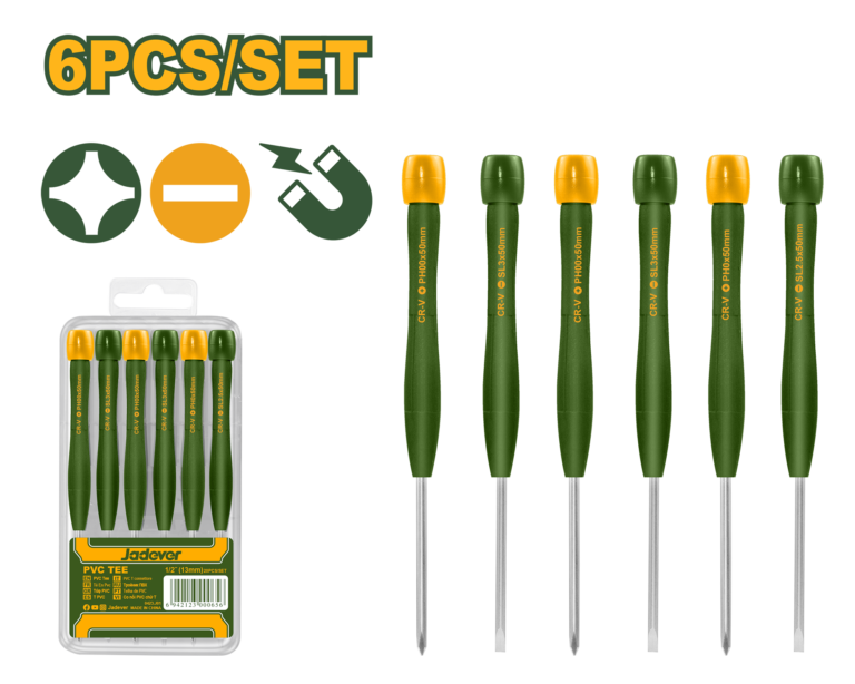 JADEVER 6 Pcs Precision Screwdriver Set – CR-V Precision Screwdrivers (JDSS2B06)