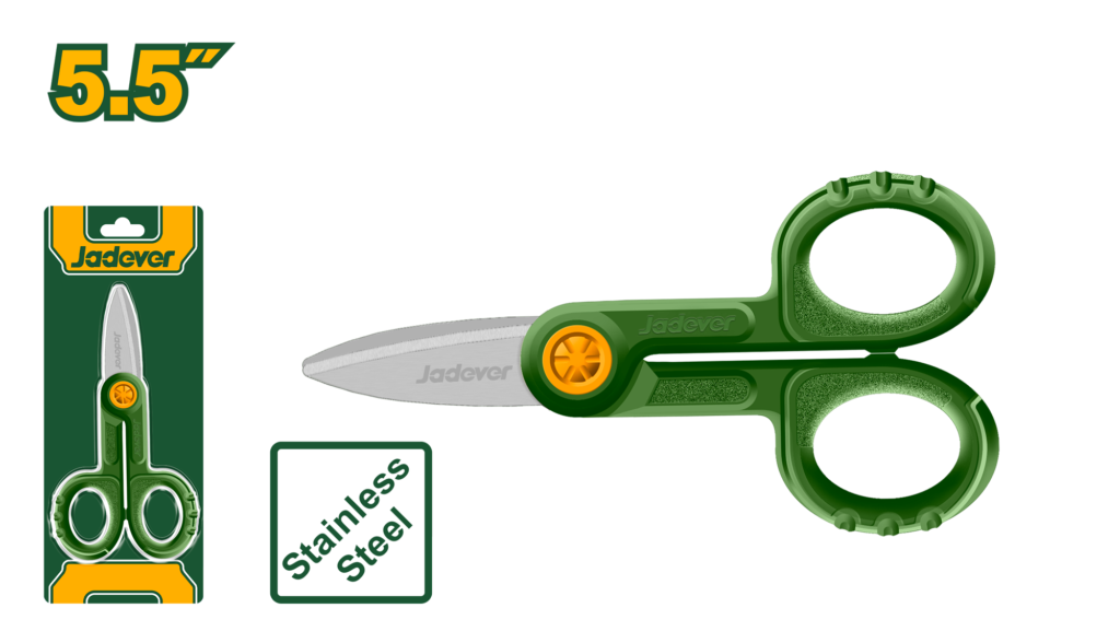 JADEVER Electrician's Scissors 145mm | 5.5" – Stainless Steel Electrical Scissors (JDSX1655)