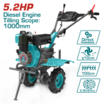TOTAL Diesel Tiller 5.2HP – Diesel Garden Cultivator (TDC12006)