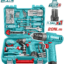 TOTAL 148 Pcs Tool Set with 12V Cordless Drill – Complete Home & Workshop Kit (THKTHP41487)