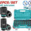 TOTAL 22 Pcs 1/2" Drive Impact Socket Set – Standard & Deep Cr-Mo Sockets (THKISD12221L)