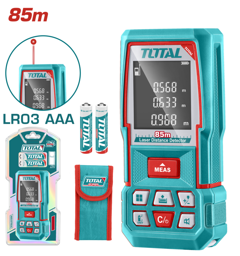 TOTAL Laser Distance Meter 85m – Digital Laser Distance Measuring Tool (TMT570268)