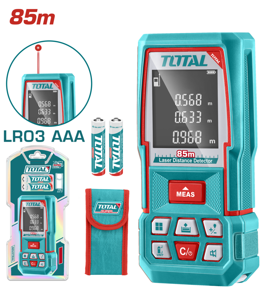 TOTAL Laser Distance Meter 85m – Digital Laser Distance Measuring Tool (TMT570268)