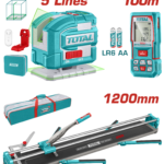 TOTAL 3-in-1 Tile Cutter Kit – 1200mm Tile Cutter, Self-Leveling Laser & 100m Laser Distance Meter (TOS250911)