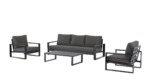 Outdoor Lounge Set 3+1+1 with Coffee Table – Powder-Coated Aluminum Frame