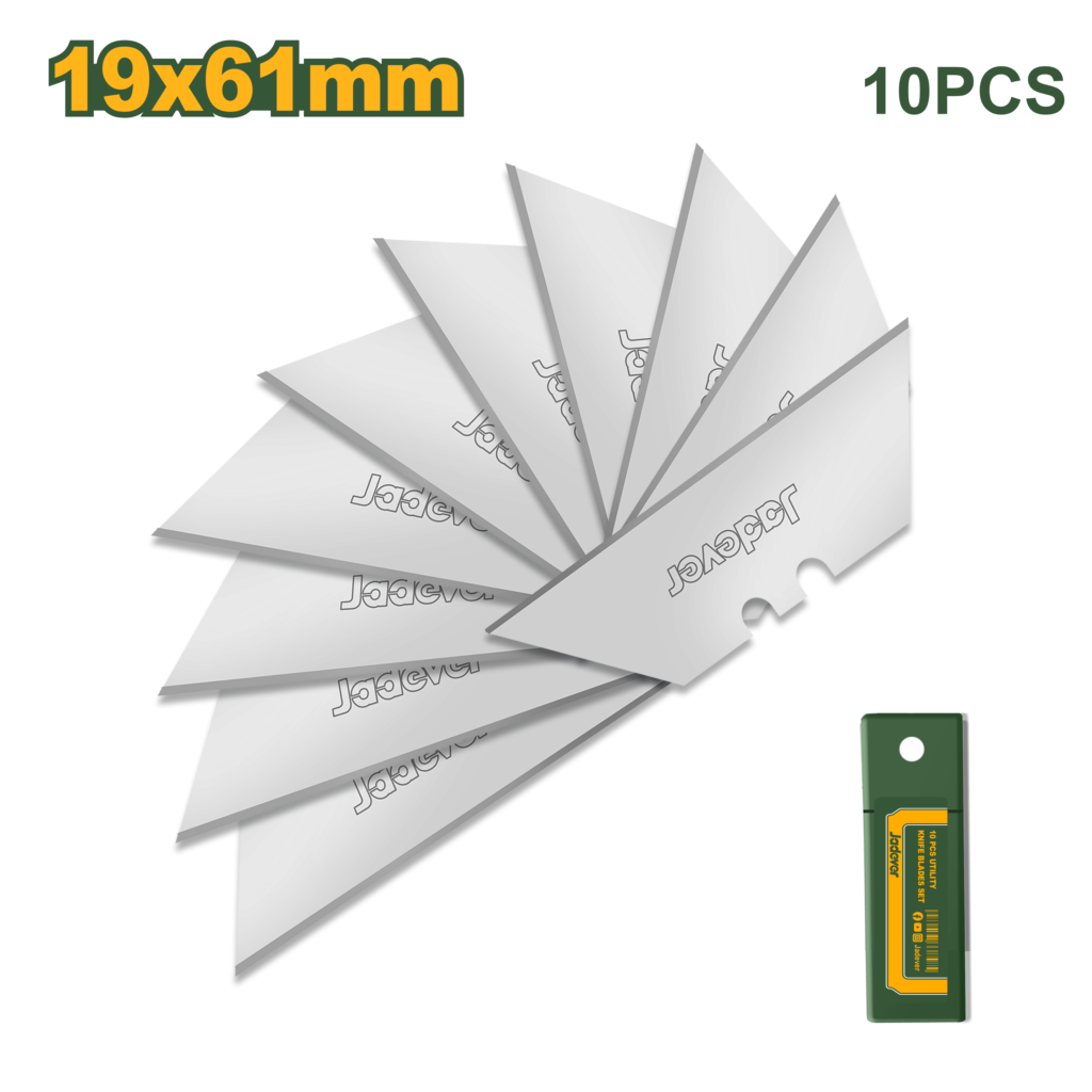 JADEVER 10 Pcs Utility Knife Blades Set – 61 × 19mm Replacement Blades (JDMK1K61)