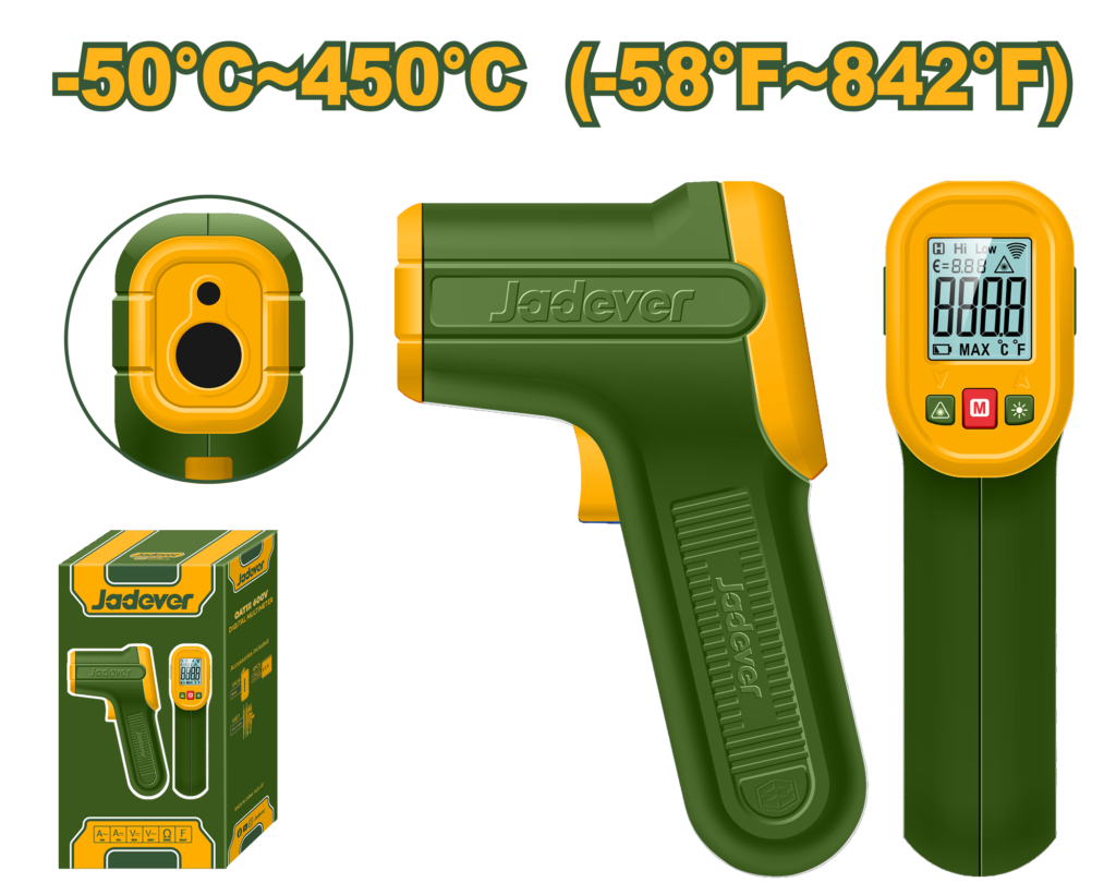 JADEVER Infrared Thermometer -50°C to 450°C – Non-Contact Digital Temperature Gun (JDNT6501)