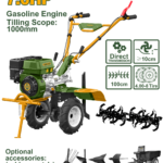 JADEVER 212cc Gasoline Tiller – 7HP Gear-Driven Cultivator with 510–1000mm Tilling Width (JDTL2A1001)