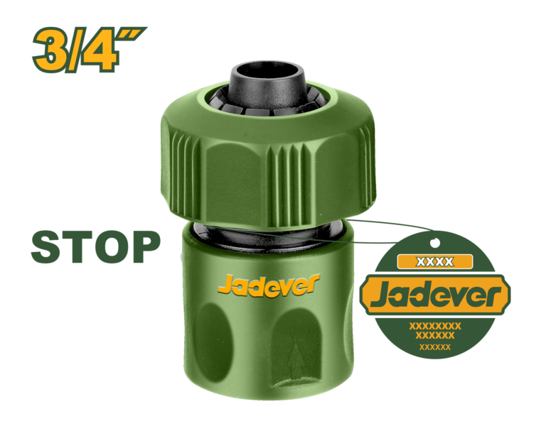 JADEVER 3/4" Plastic Hose Quick Connector with Water-Stop Function – ABS, PP & POM (JDQC2E34)
