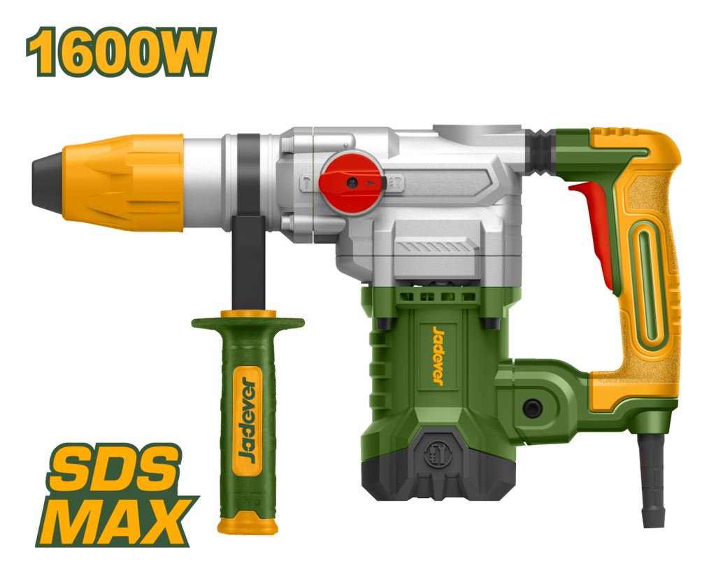 JADEVER 1600W SDS MAX Rotary Hammer – 10J Heavy-Duty Concrete Drill & Chisel (JDRH3D38)