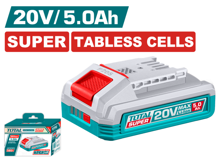 TOTAL P20S Lithium-Ion Battery Pack with Super Tabless Cells & LED Indicator 20V | 5.0Ah (TFBLI2125)