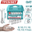 TOTAL 7 Pcs Short Flexible Ratchet Spanner Set – 90 Teeth, 8–17mm Cr-V (THT103RK676)