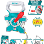 TOTAL 100m Fiberglass Measuring Tape – 15mm Wide with 3:1 Fast Rewind (TMTF181006)