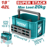 TOTAL 19" Stackable Plastic Tool Tote – 20kg Load Capacity (TPBXS104)