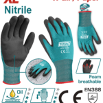 TOTAL XL Nitrile Foam-Coated Work Gloves – Anti-Slip Grip for Humid Environments (TSP12106)